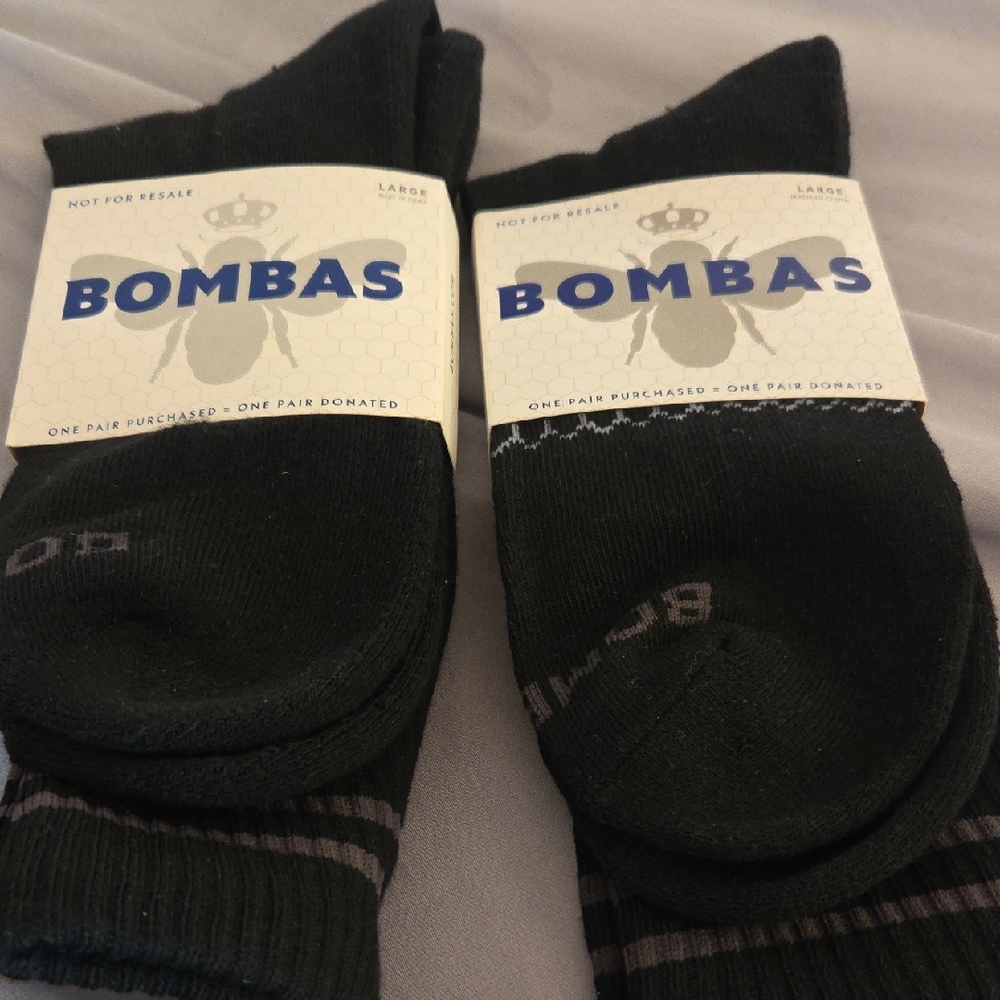 3 PairBombas GENDER NEUTRAL  Dark BLACK Casual Socks